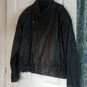 Mens 80's style leather coat
